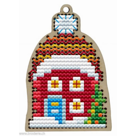 Wizardi, kit Kind fox - Red Christmas house (WDKF022-92)