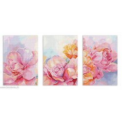LetiStitch, kit tryptique Roses (SLETIL9930)