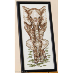 Permin, éléphant avec son bébé (PE12-6139)