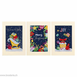 Vervaco, kit 3 cartes de voeux Noël (PN0205297)