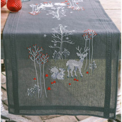 Vervaco, kit imprimé chemin de table Animaux de la forêt (PN0201768)