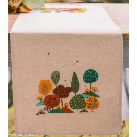 Vervaco, kit imprimé chemin de table Forêt d'automne (PN0222662)