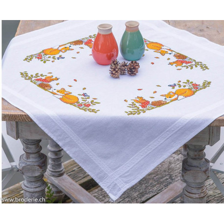 Vervaco, kit imprimé nappe Animaux d'automne (PN0223035)