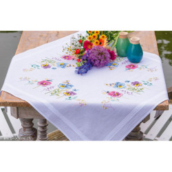 Vervaco, kit imprimé nappe pensées et fleurs (PN0204876)