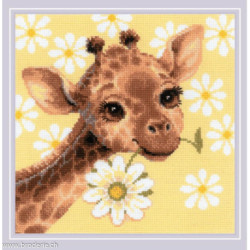 Riolis, kit Panel/Cushion Little Giraffe (RI2318)