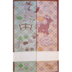 Graziano, Linge de cuisine Cheval rose foncé et orange (CU6182)