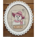 La Cigogne qui brode, grille Bonhomme de neige fille (NO-16)