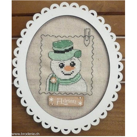 La Cigogne qui brode, grille Bonhomme de neige homme (NO-17)