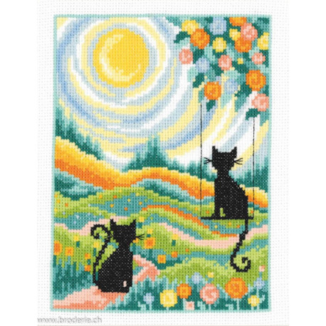 Vervaco, kit 2 Cats in the garden (PN0223852)