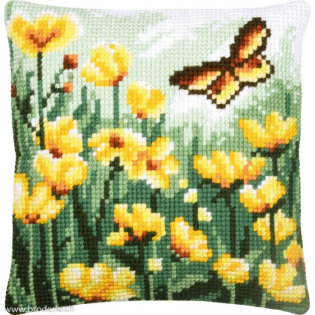 Vervaco, kit coussin Papillon et fleurs (PN0204618)