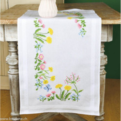 Vervaco, kit imprimé chemin de table Fleurs des champs (PN0152859)