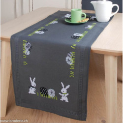 Vervaco, kit imprimé chemin de table Lapins et oeufs de Pâques (PN0170191)