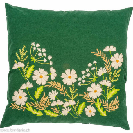 Vervaco, kit imprimé coussin Fleurs blanches (PN0222590)