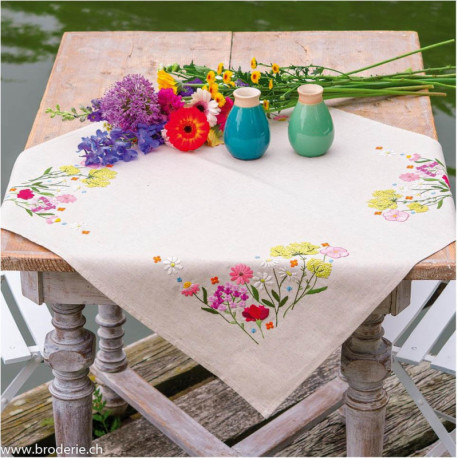 Vervaco, kit imprimé nappe Fleurs sauvages (PN0222237)