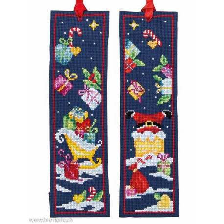 Vervaco, kit lot de 2 marque-page Traineau et père-noël (PN0211899)