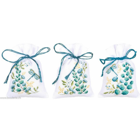 Vervaco, kit lot de 3 sachets Eucalyptus et libellules (PN0207186)