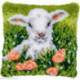Vervaco, kit coussin au point noué Agneau et fleurs (PN0204539)