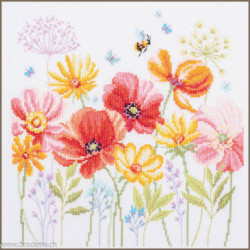Vervaco, kit au point compté Coquelicots et fleurs sauvages (PN0224161)