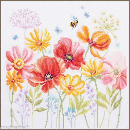 Vervaco, kit au point compté Coquelicots et fleurs sauvages (PN0224161)