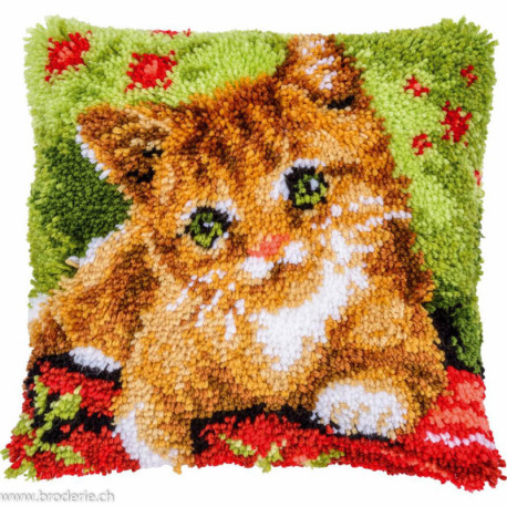 Vervaco, kit coussin point noué Chat mignon (PN0221703)