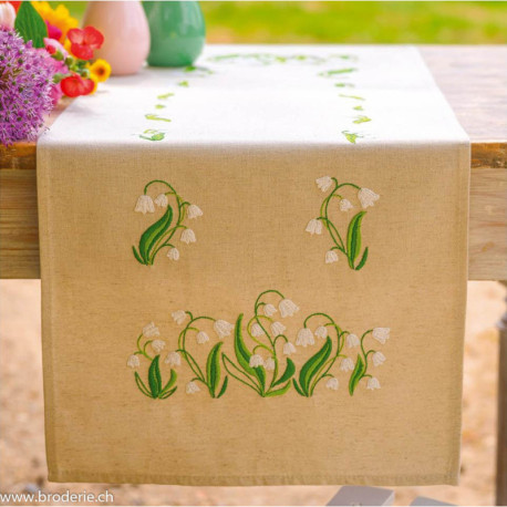 Vervaco, kit imprimé chemin de table Lilly of the Valley (PN0222842)