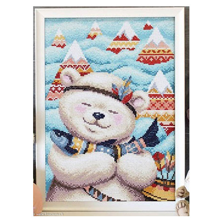 BrilliArt, kit diamant Bear with a fish (MC-051)