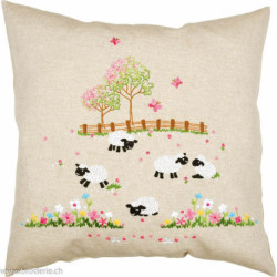 Vervaco, kit imprimé coussin Moutons dans le pré (PN0237437)