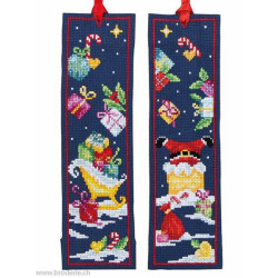 Vervaco, kit lot de 2 marque-page Traineau et père-noël (PN0211899)
