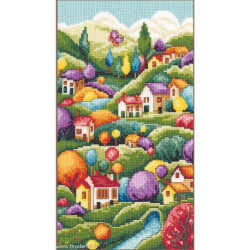 Vervaco, kit au point compté Paysage avec des maisons (PN0215350)