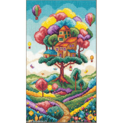 Vervaco, kit au point compté Paysage et cabane dans arbres (PN0215355)