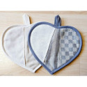 Ricami, petite manique coeur damassé cadrillé gris (CU00631.018)