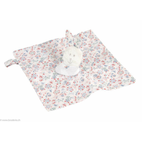 DMC, doudou lapin Folk avec accroche-sucette (DMC-GN207)