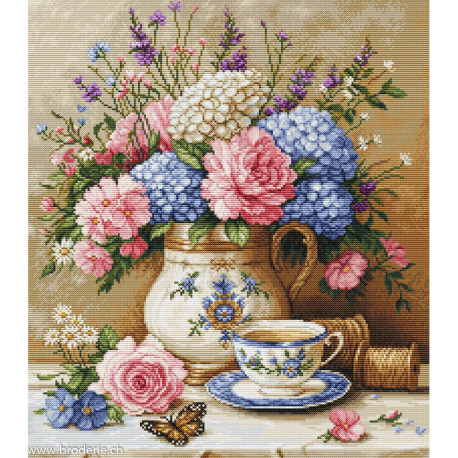 Luca-S, kit canevas petits points Floral Nostalgia (LUCASG725)